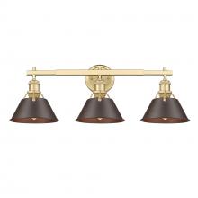  3306-BA3 BCB-RBZ - Orwell BCB 3 Light Bath Vanity in Brushed Champagne Bronze with Rubbed Bronze shades